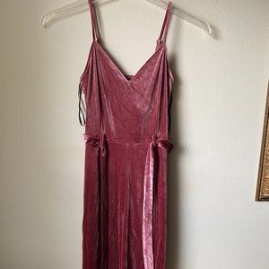 WIDE LEG VELVET JUMPSUIT